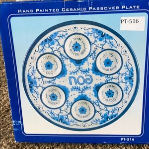 Hand Painted Ceramic Passover Plate